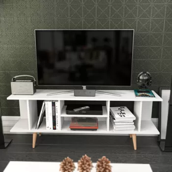 Comoda TV, Retricy, Akya, 160x35x38.6 cm, PAL, Alb imagine