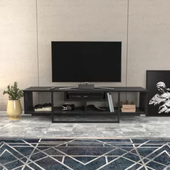 Comoda TV, Retricy, Asal 150, 150x35.2x40 cm, PAL, Negru imagine