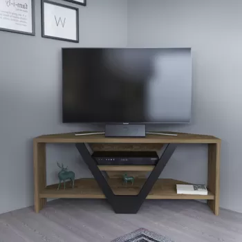 Comoda TV, Retricy, Karin, 90x35x36.8 cm, PAL, Vechi / Negru imagine