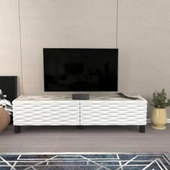 Comoda TV, Retricy, Lerze, 149.2x35x38 cm, PAL, Alb imagine