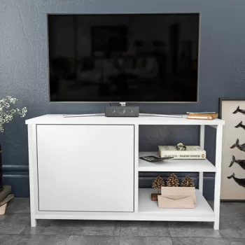 Comoda TV, Retricy, Muskegon, 89.6x35.3x50.8 cm, PAL, Alb imagine