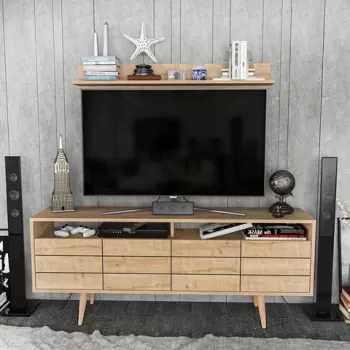 Comoda TV, Retricy, Ola, 160x35x64.5 cm, PAL, Safir imagine