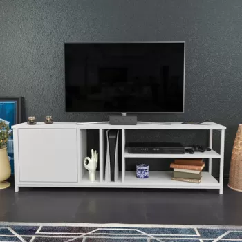 Comoda TV, Retricy, Oneida, 140x35.3x50.8 cm, PAL, Alb imagine