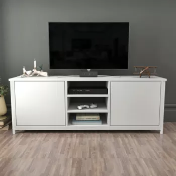 Comoda TV, Retricy, Otis, 140x35.3x50.8 cm, PAL, Alb imagine