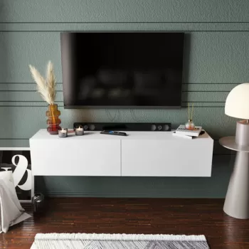 Comoda TV, Retricy, Poling, 159.7x36.8x34.1 cm, PAL, Alb imagine