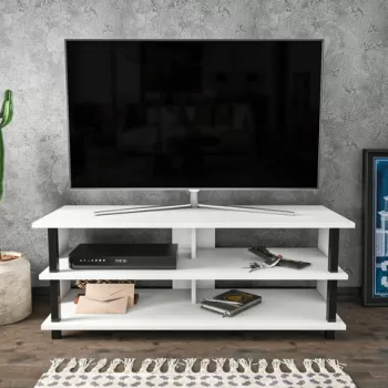 Comoda TV, Retricy, Pueblo, 120x44.6x47.4 cm, PAL, Alb negru imagine