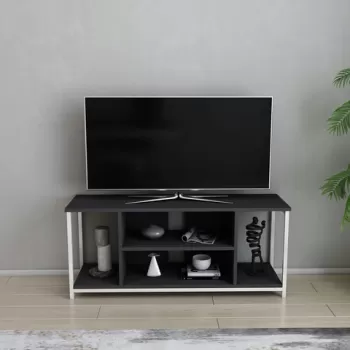 Comoda TV, Retricy, Rinaldo, 120x35x50.8 cm, PAL, Alb / Antracit imagine