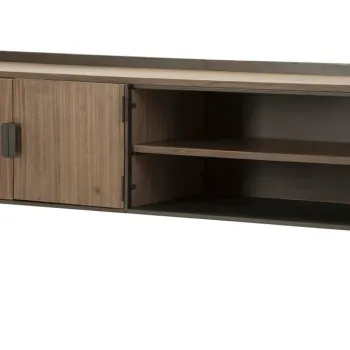 Comoda TV Toronto, Mauro Ferretti, 150x42x58 cm, lemn de brad/fier, gri/maro imagine