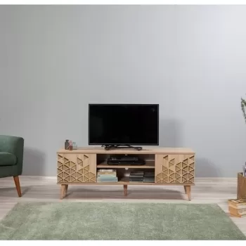 Comoda TV Truva 120, Vella, 140x40x50 cm, multicolor imagine