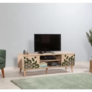 Comoda TV Truva 121, Vella, 140x40x50 cm, multicolor imagine