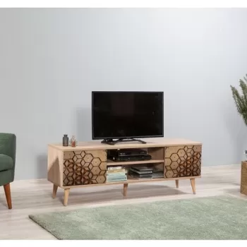 Comoda TV Truva 720, Vella, 140x40x50 cm, multicolor imagine