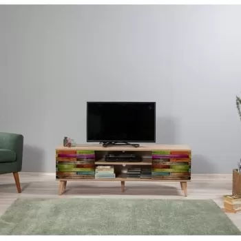 Comoda TV Truva 726, Vella, 140x40x50 cm, multicolor imagine