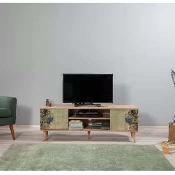Comoda TV Truva 727, Vella, 140x40x50 cm, multicolor imagine