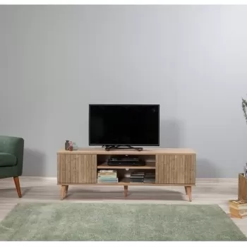 Comoda TV Truva 728, Vella, 140x40x50 cm, multicolor imagine