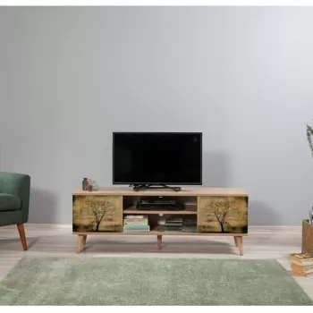 Comoda TV Truva 729, Vella, 140x40x50 cm, multicolor imagine