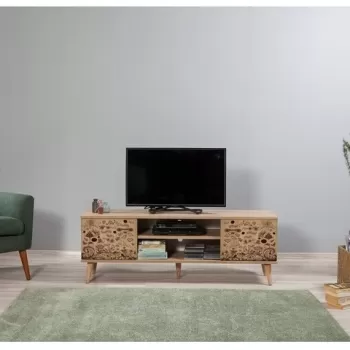 Comoda TV Truva 731, Vella, 140x40x50 cm, multicolor imagine