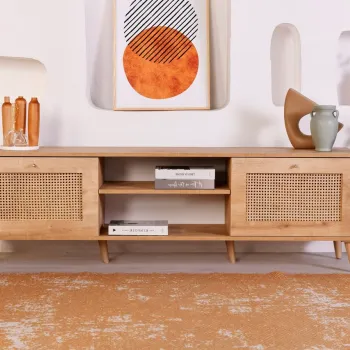 Comoda TV, Wolina, Hazeran 180, 180x55x41 cm, PAL, Stejar imagine