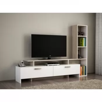 Comoda TV, Wooden Art, Simal White Cordoba, 168.2x120x29.5 cm imagine
