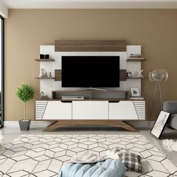 Comoda TV, Zena Home, Deparo, 180 x 29.5 x 148.6 cm, pal melaminat, nuc/alb imagine