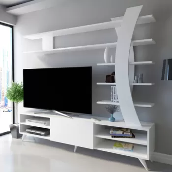 Comoda TV, Zena Home, Duru, PAL, Alb imagine