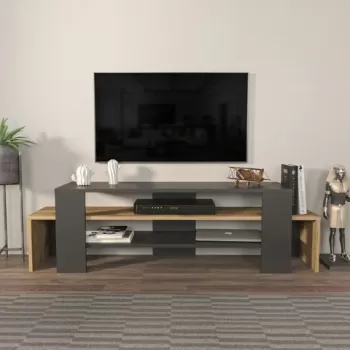 Comoda TV, Zena Home, Lenora, 150x45x35 cm, PAL, Negru / Stejar imagine