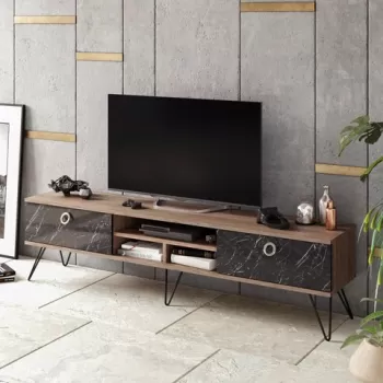 Comoda TV, Zena Home, Lorenz, PAL, Nuc / Negru imagine