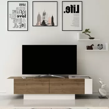 Comoda TV, Zena Home, Matera, PAL, Nuc / Alb imagine