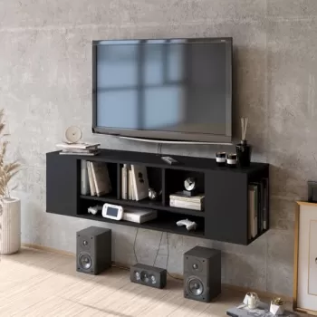 Comoda TV, Zena Home, Paldi, PAL, Negru imagine