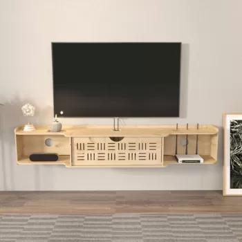 Comoda TV, Zena Home, Pare, 140x25x25 cm, PAL, Stejar imagine