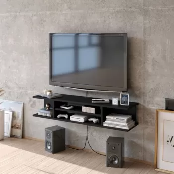 Comoda TV, Zena Home, Pivot, PAL, Negru imagine