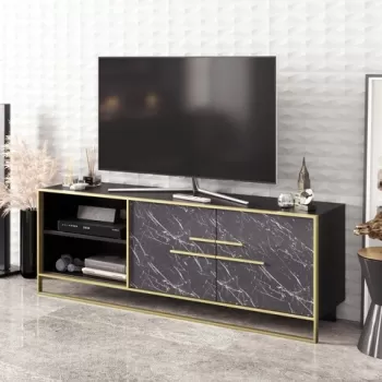 Comoda TV, Zena Home, Polka, PAL, Aur/Negru imagine