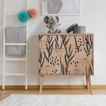 Comoda, Vella, City Daisy, 80 x 89 x 40 cm, pal melaminat, multicolor imagine