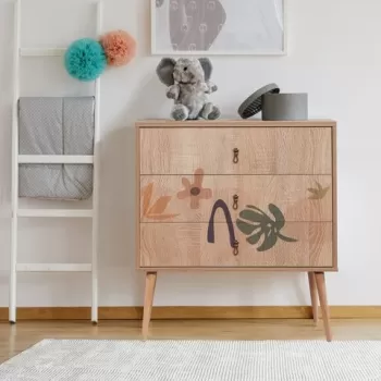 Comoda, Vella, City Leaf, 80 x 89 x 40 cm, pal melaminat, multicolor imagine