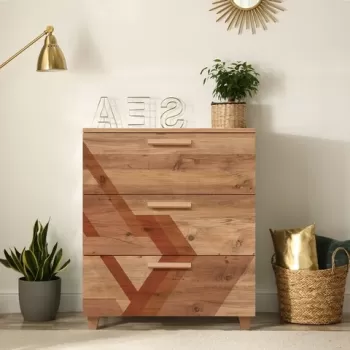 Comoda, Vella, Leva Gravis Flow, 80 x 95 x 43 cm, pal melaminat, multicolor imagine