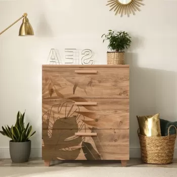 Comoda, Vella, Leva Gravis Forest, 80 x 95 x 43 cm, pal melaminat, multicolor imagine