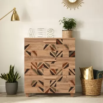 Comoda, Vella, Leva Gravis Triangle, 80 x 95 x 43 cm, pal melaminat, multicolor imagine