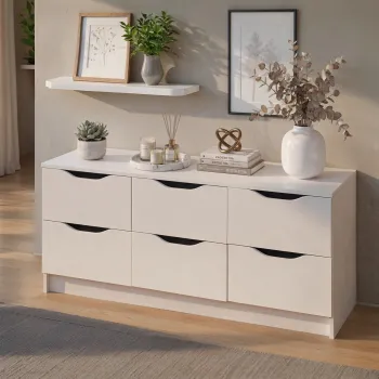 Comoda Westphalen 6-B, Inter Link, 122x40x51 cm, PAL, alb imagine