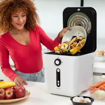 Compostor electric de bucatarie / aparat compost deseuri alimentare Ewooster, InnovaGoods, 3 L, 550 W, 27.3 x 30.2 x 35.5 cm imagine