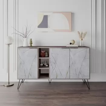 Consola, Decortie, Clara, 142 x 83 x 35.6 cm, pal melaminat, maro imagine