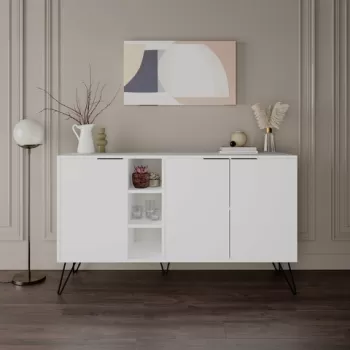 Consola, Decortie, Clara, 142x83x35.6 cm, Alb imagine