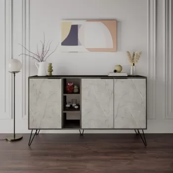 Consola, Decortie, Clara, 142x83x35.6 cm, Maro inchis / Lagina imagine