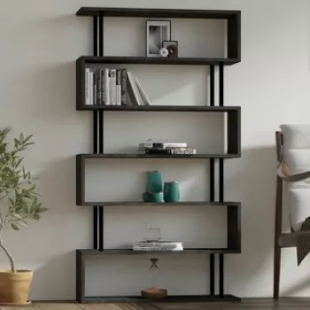 Corp biblioteca, Asse Home, Hector, 90x162.6x22 cm, Antracit imagine