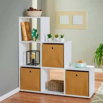 Corp biblioteca Cadore 6, Inter Link, 104.4x33x106.9 cm, lemn, alb imagine