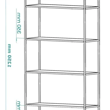 Corp biblioteca, Caliente, Marta, 80x126x30 cm, GEAM SECURIZAT, Negru imagine