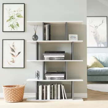 Corp biblioteca, Colman, Harmon, 90x25x127.4 cm, Alb / Antracit imagine