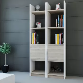Corp biblioteca, Decorotika, Esbi 102, 66.2x150x29.5 cm, Alb / Cordoba imagine