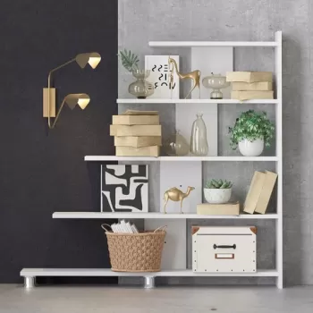 Corp biblioteca, Elegance, Reward, 122x120x20 cm, Alb imagine