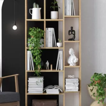 Corp biblioteca, Emerald, Demios, 75x170x18 cm, Stejar safir imagine