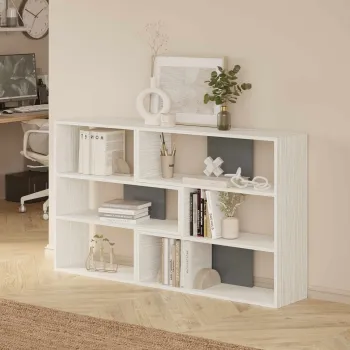 Corp biblioteca, Hanah Home, Aruba, 165x89x30 cm, PAL, Alb / Antracit imagine