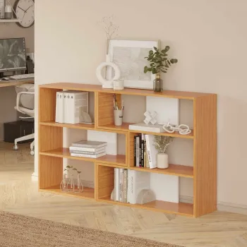 Corp biblioteca, Hanah Home, Aruba, 165x89x30 cm, PAL, Natural/Alb imagine